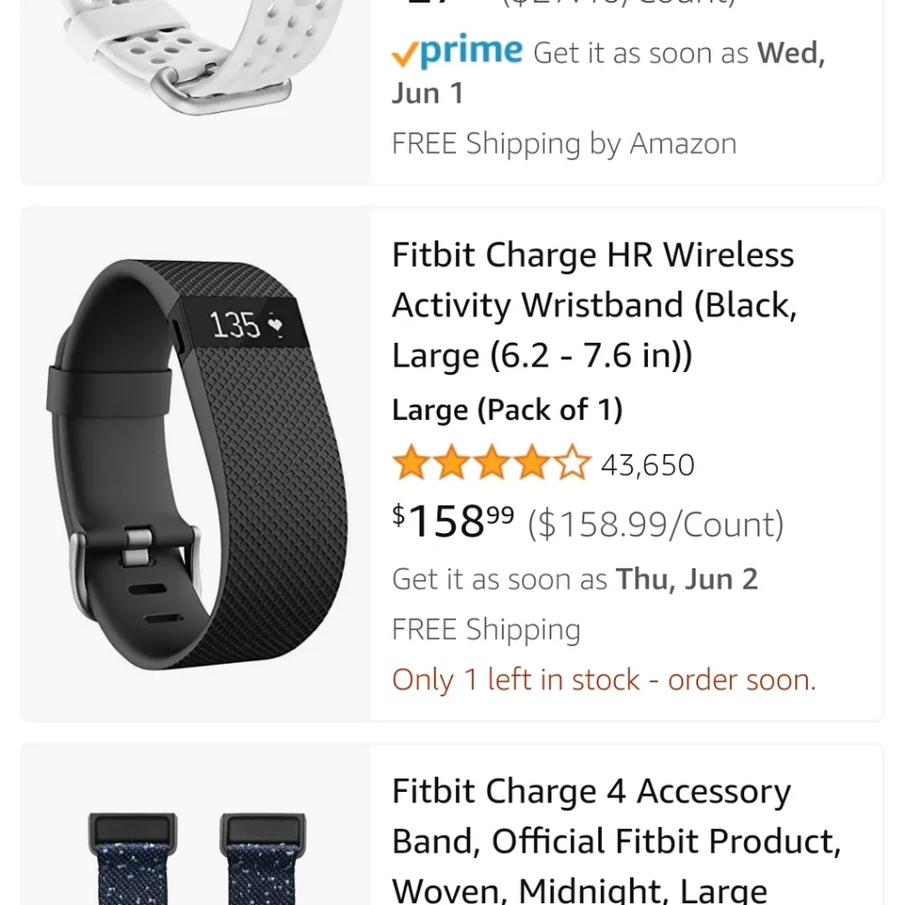 Fitbit charge HR wireless activity wristband
